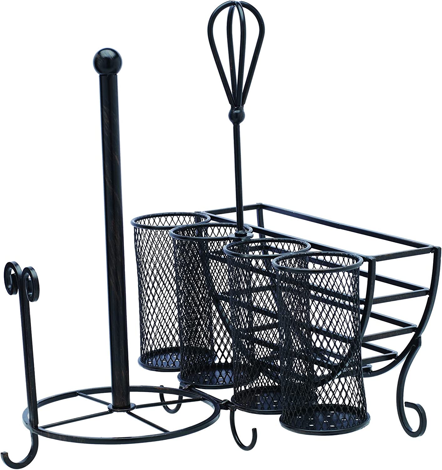 Napkin and Cutlery Storage Cart with Picnic Plate, Black