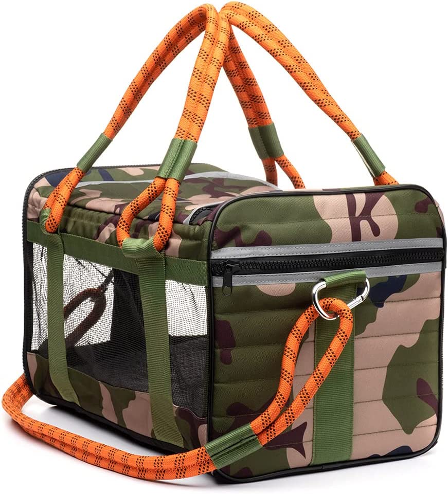 Large pet travel bag, Color: Camo Orange