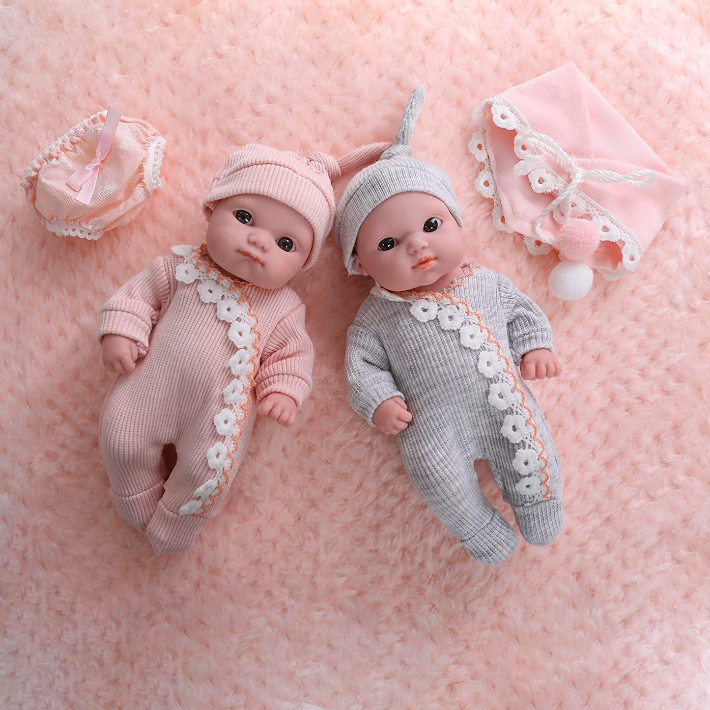 newborn twin dolls toy, vinyl body