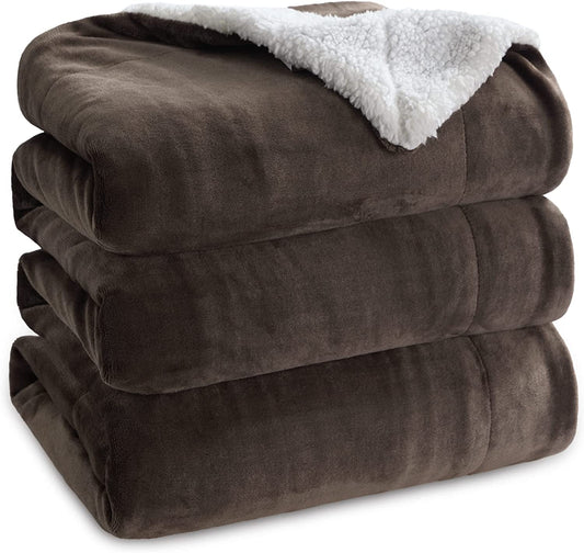 Queen Size Bed Blankets, 90x90 Inches, brown