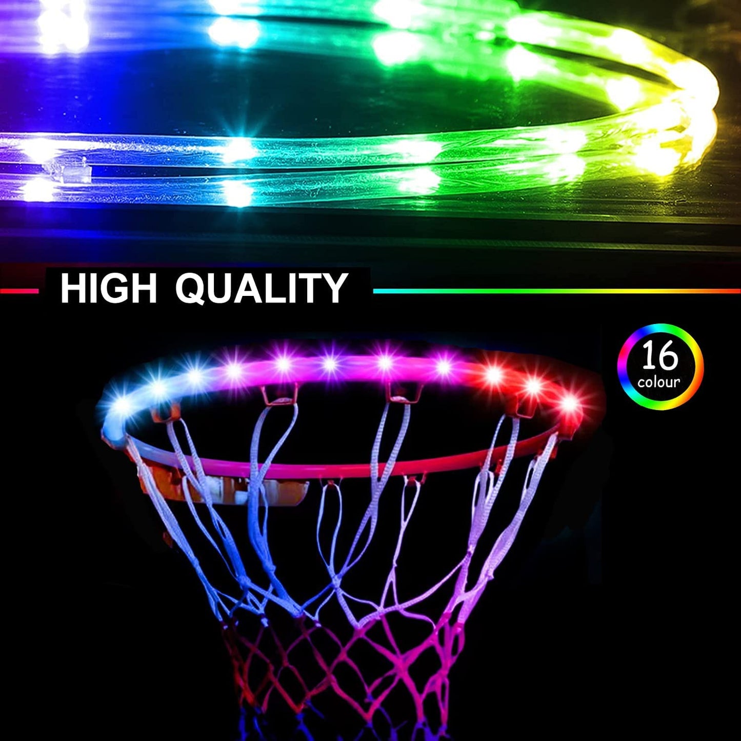 Outdoor Basketball Hoop Waterproof Remote Control LED Lights