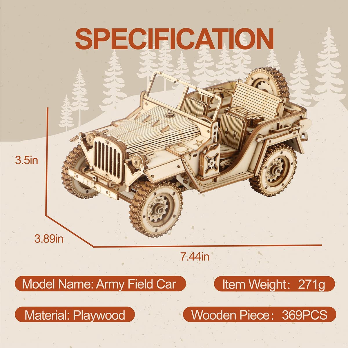 3D wooden puzzle for adults and teenagers - SUV