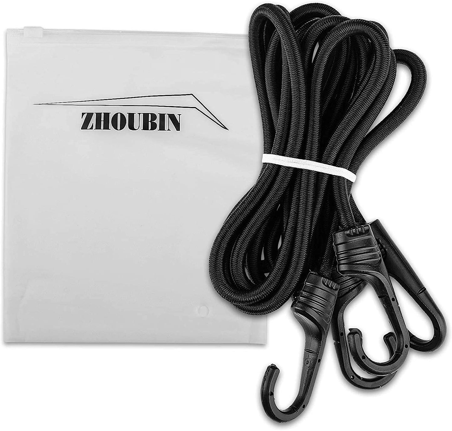 72 Inch Bungee Cords, with Heavy Duty Hooks, 2 Pieces (Black)