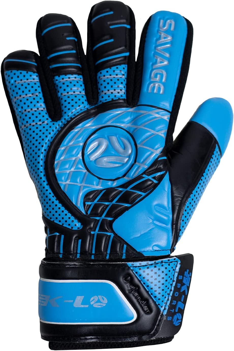 Gloves, goalkeeper, grip, sticky, size 4, black, blue