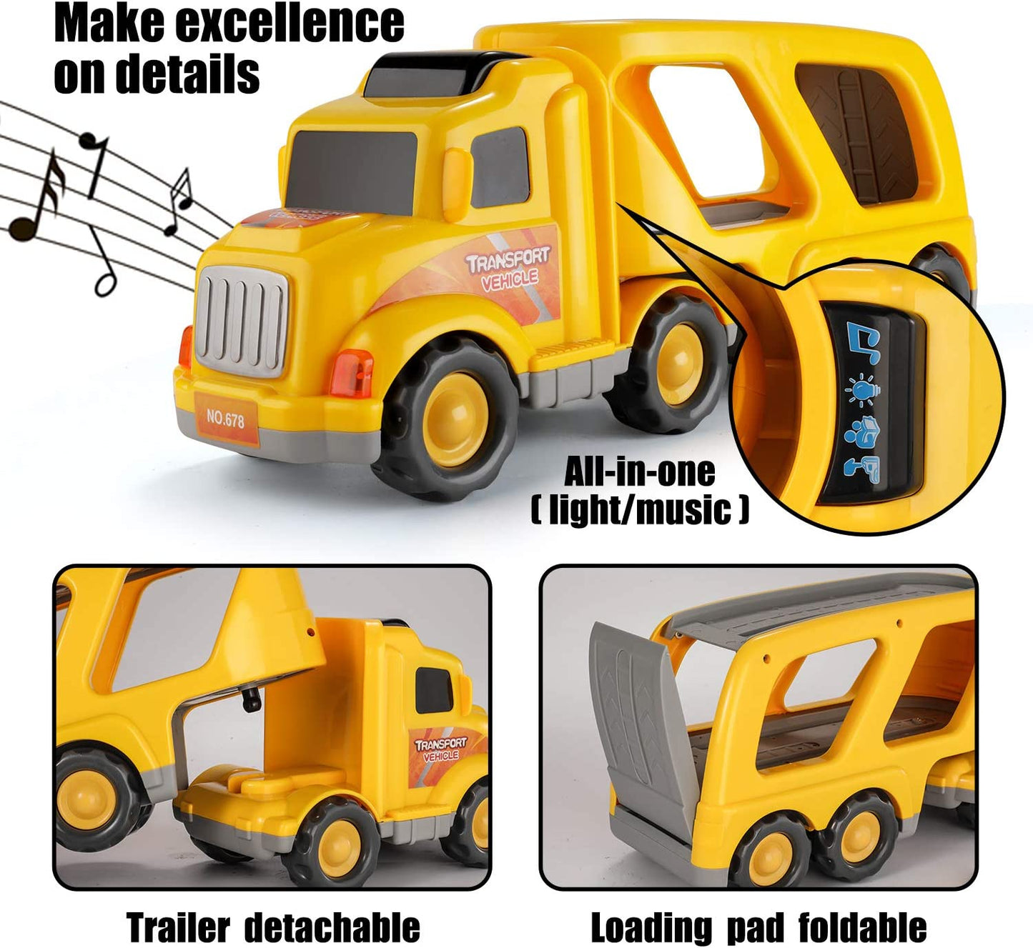 Construction truck for children, 3-7 years