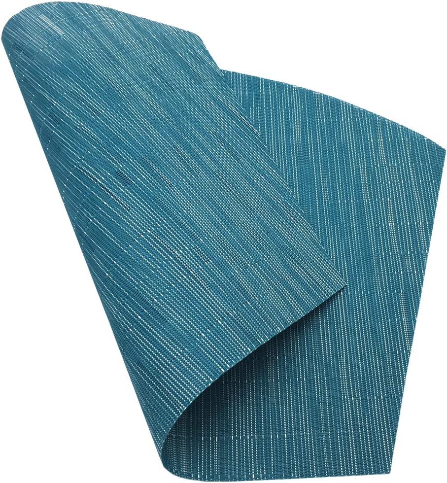 Woven Vinyl Placemats Set of 4, Color: Blue