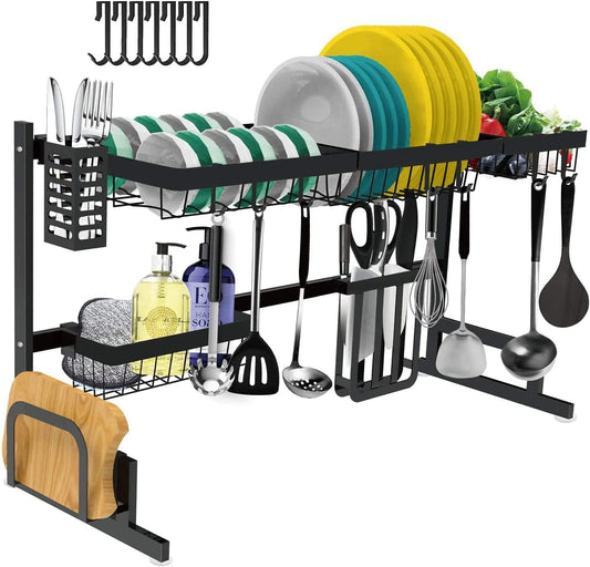 Adjustable dish drainer for kitchen (32≤ sink size ≤ 39.5 inches)