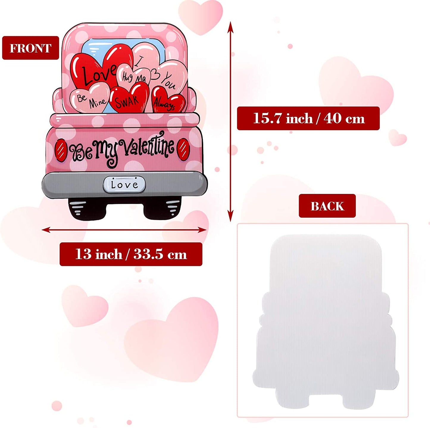 Large Valentine's Day Decorative Yard,6 pieces,15.7 x 13 Inch