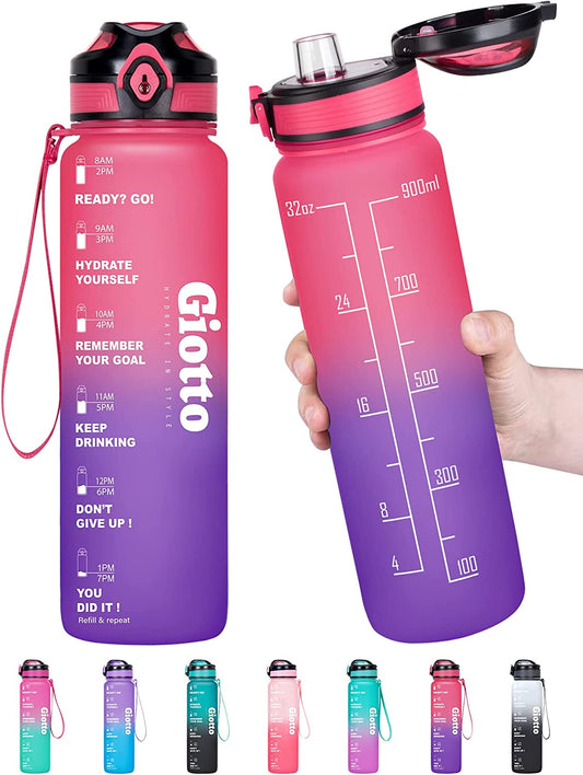 32oz Motivational Water Bottle with 9.1-Fabled Sunset