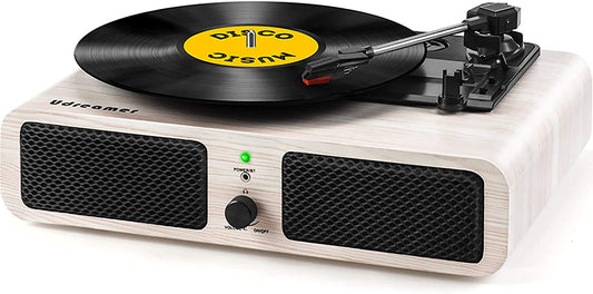 Vinyl turntable with speaker, Bluetooth, 3-speed USB Vintage