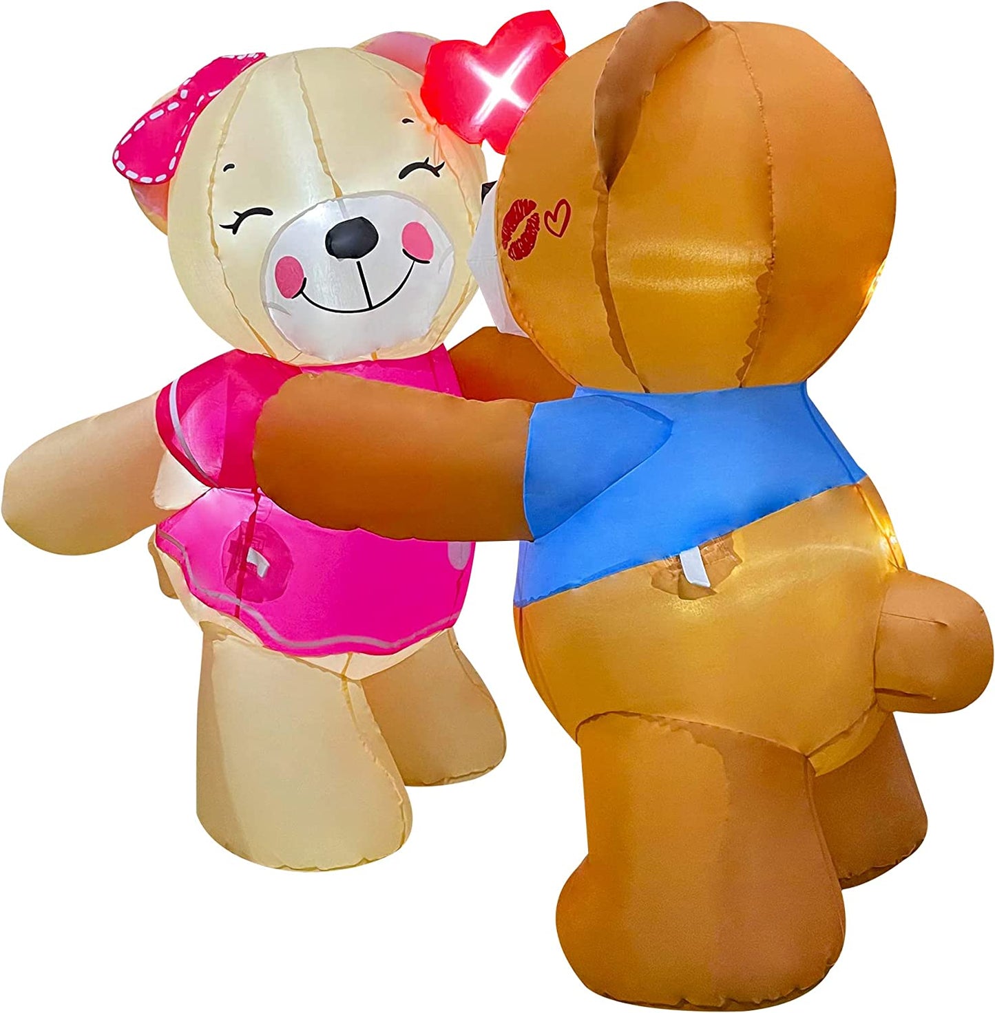 Inflatable Valentine's Day Kiss Couple Bear, 4 FT