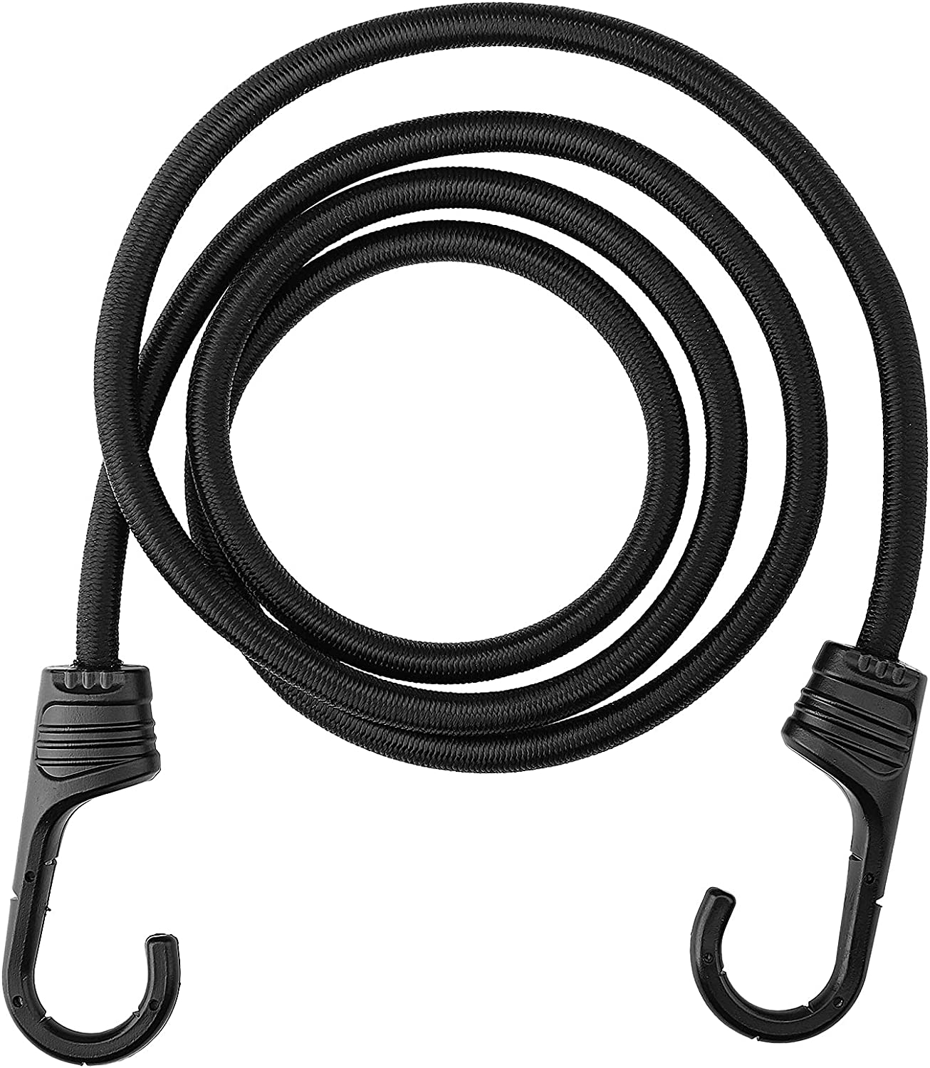 60 Inch Bungee Cords, with Heavy Duty Hooks, 2 Pieces (Black)