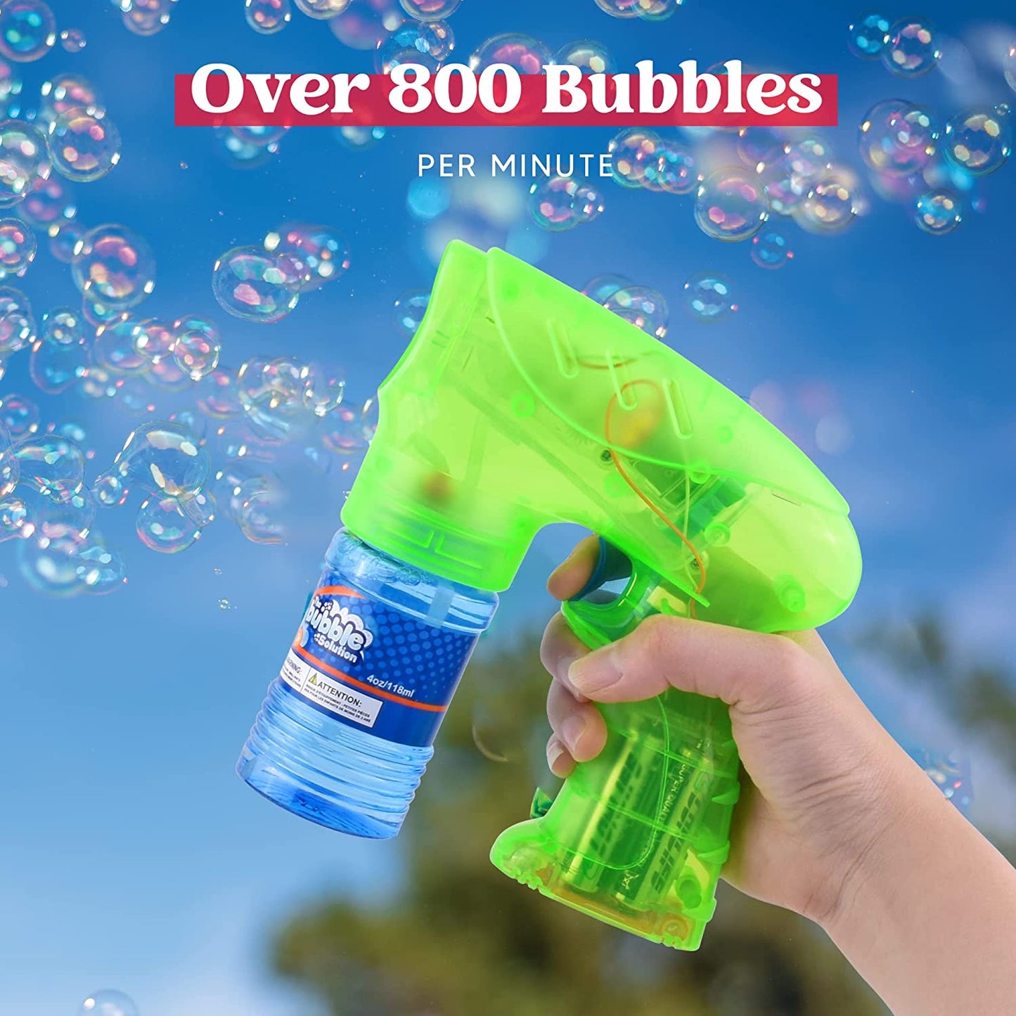 Kit of 3 LED bubble launchers, (Colour: White+green+blue)