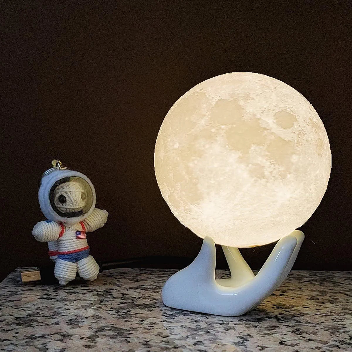 3D Moon Lamp with 3.5 Inch Ceramic Base