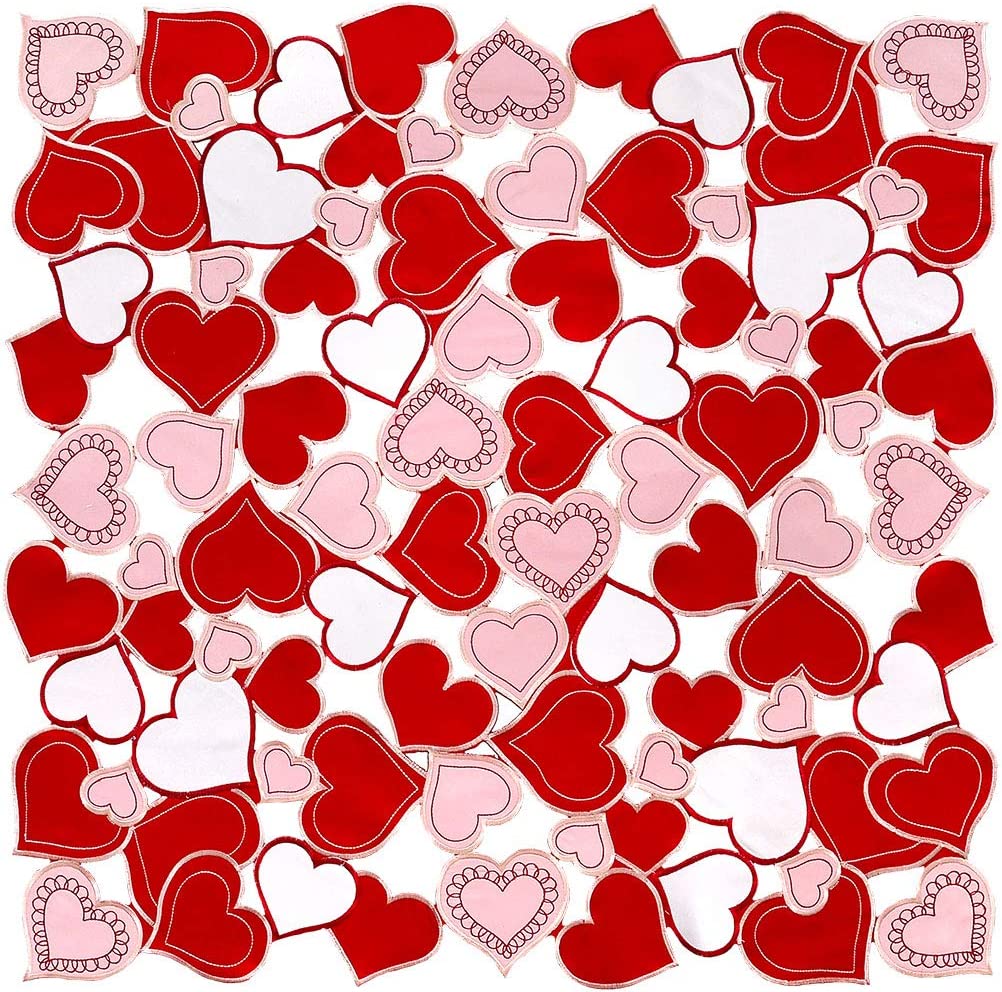 Love Heart Embroidered Square Tablecloth for Valentine's Day