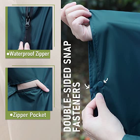 Hooded Rain Jacket with Pockets