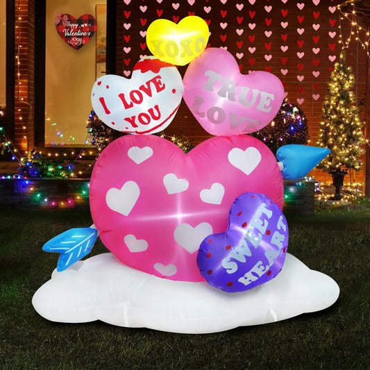 Inflatable Hearts with Arrow Decoration, 6ft