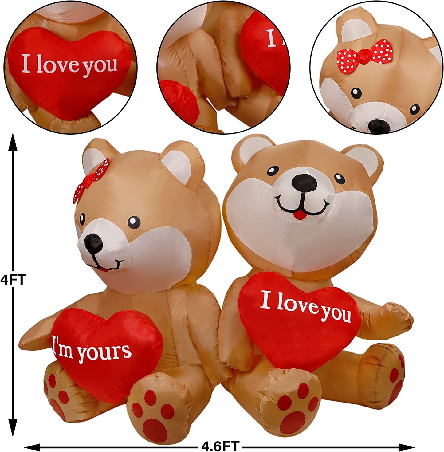 Inflatable Bear with Heart, 4FT