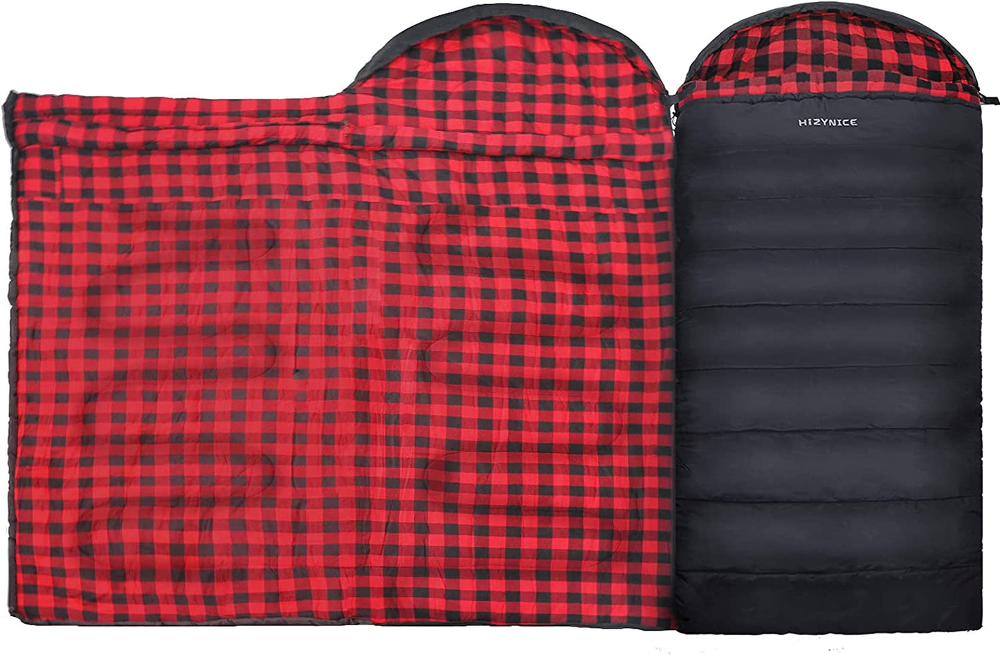 Flannel Sleeping Bag, Size: 90" x 39" Right Zip, Color: Black