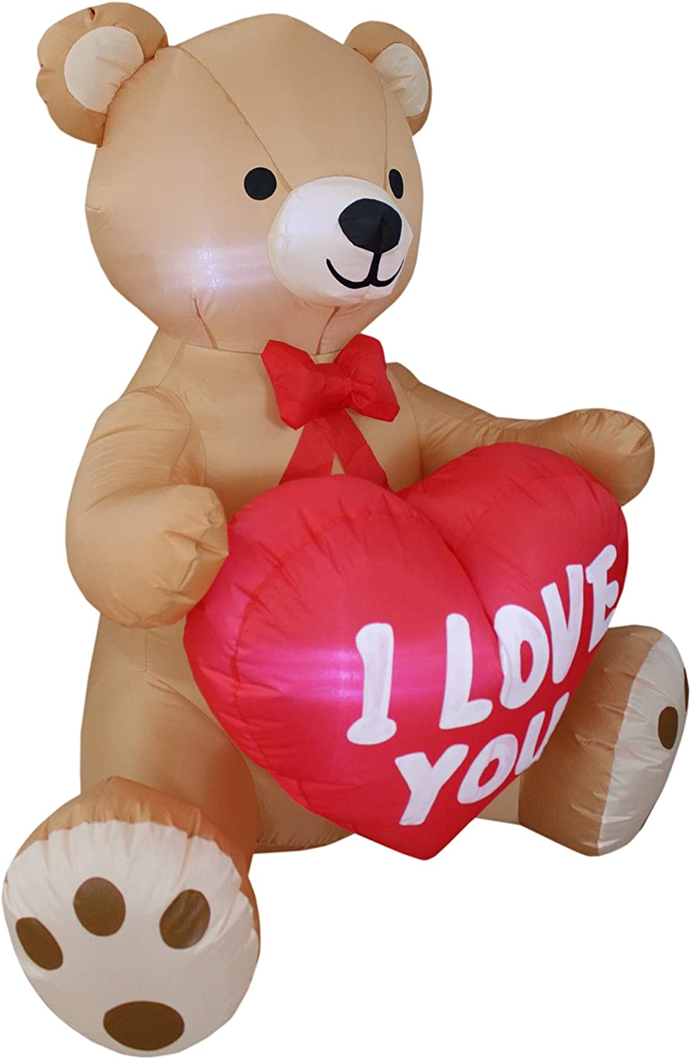 Inflatable Teddy Bear with Heart Romantic, 4 Foot