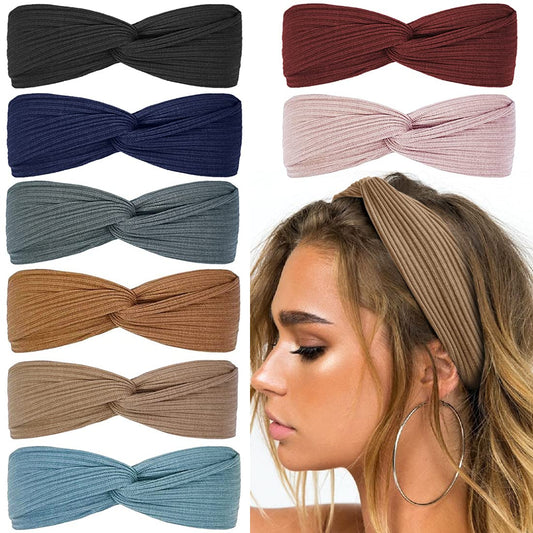 Elastic hair ties with knot, 8 pieces, Color: winter wonderland