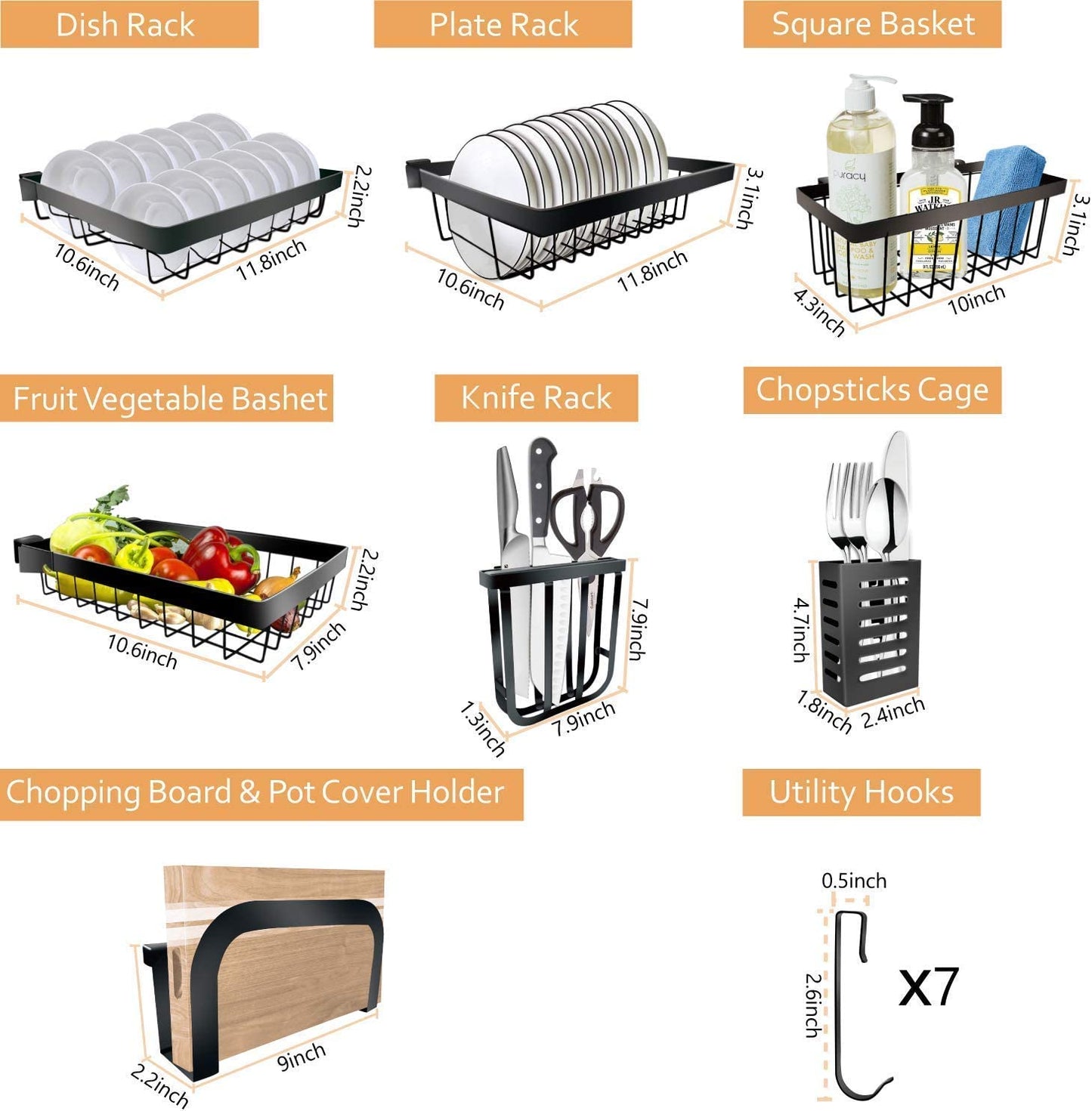 Adjustable dish drainer for kitchen (32≤ sink size ≤ 39.5 inches)