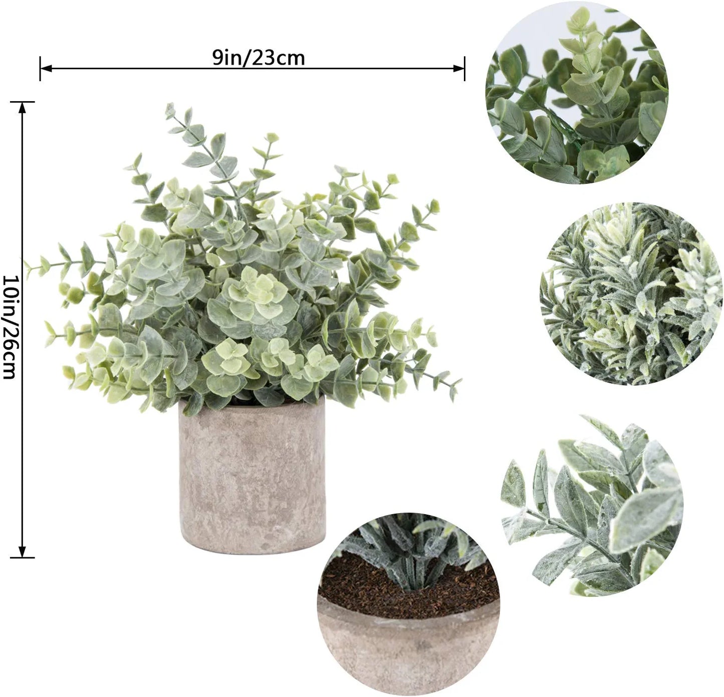 3 Pack Mini Potted Plants Artificia