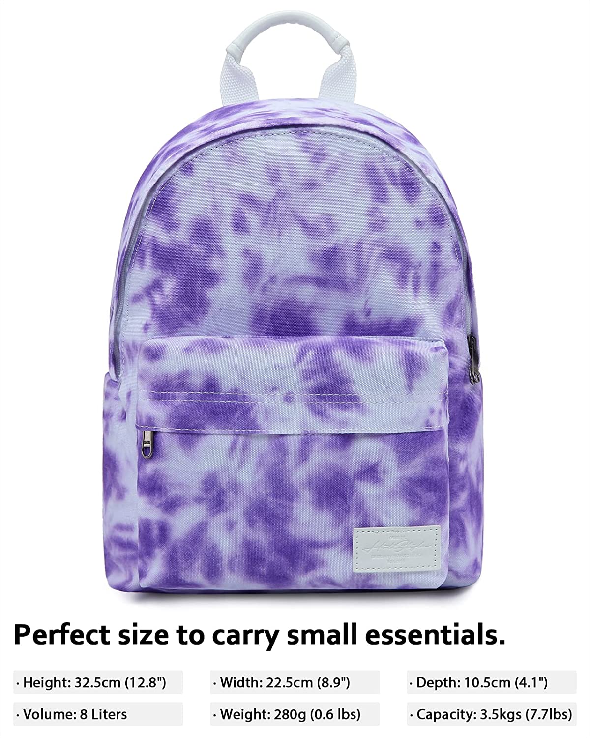 Backpack, prints, 8 liters, tie dye, purple