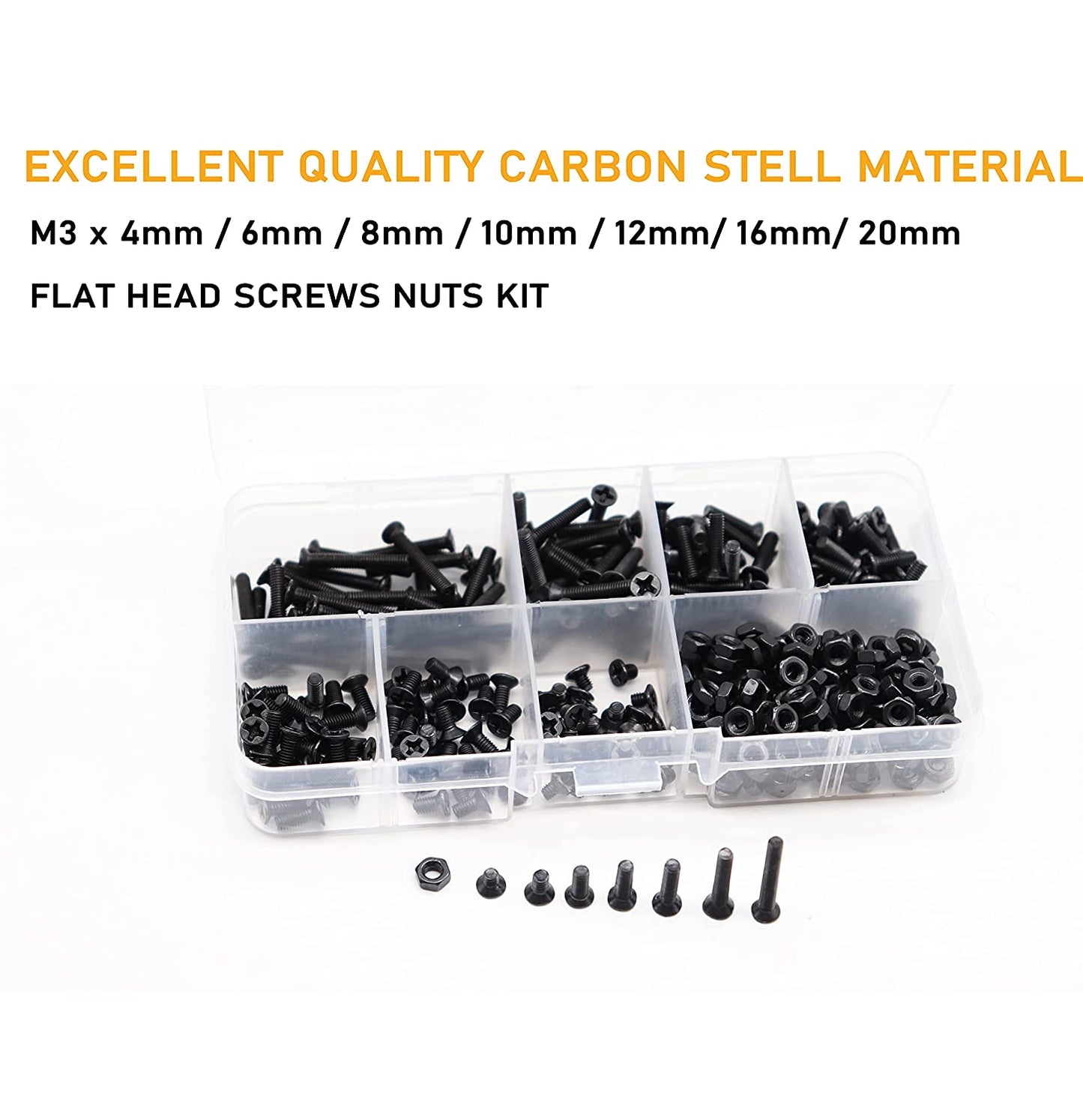 360pcs, Screws and Hex Nuts Kit, ‎5.59 x 3.39 x 1.06 inches