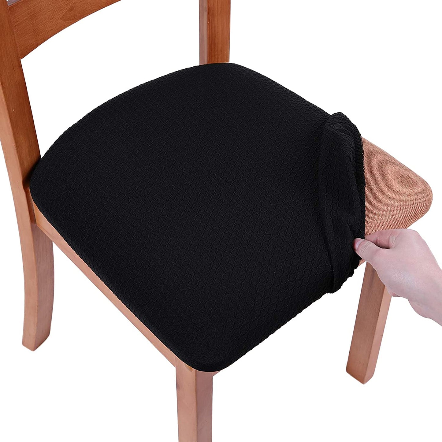 Seat covers for stretch dining chairs, 4und, (black)