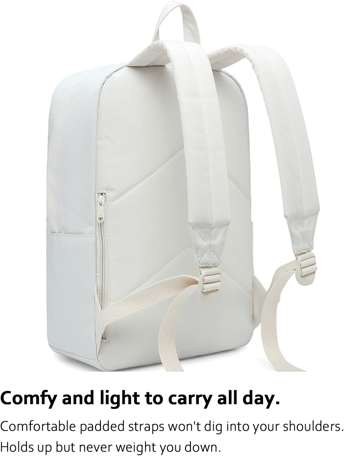 Simple Backpack, Medium, 16 Litres, Colour: D274b, Beige