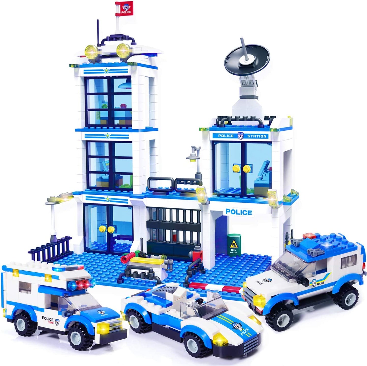 City Police Station Building Kit, (818 Pieces)