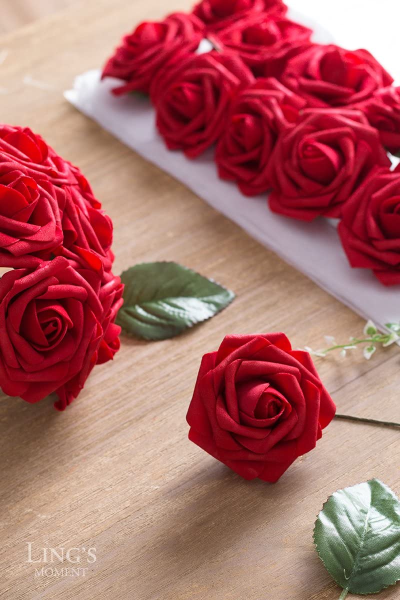 Artificial Flowers Red Roses 25pcs