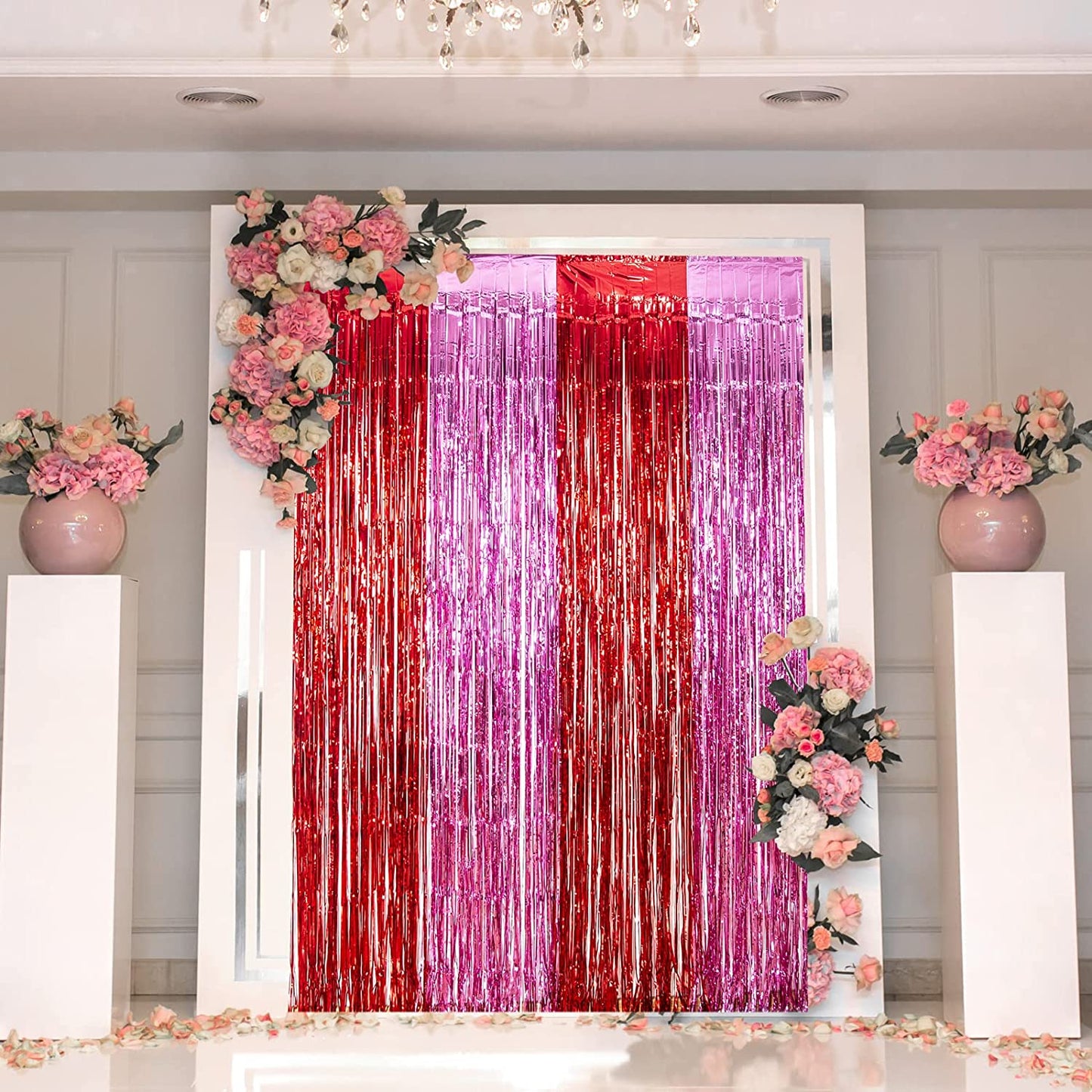 3 Pack Valentine's Day Foil Fringe Curtains