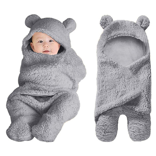 Plush Baby Blanket, 27" X 24" - Color: Grey