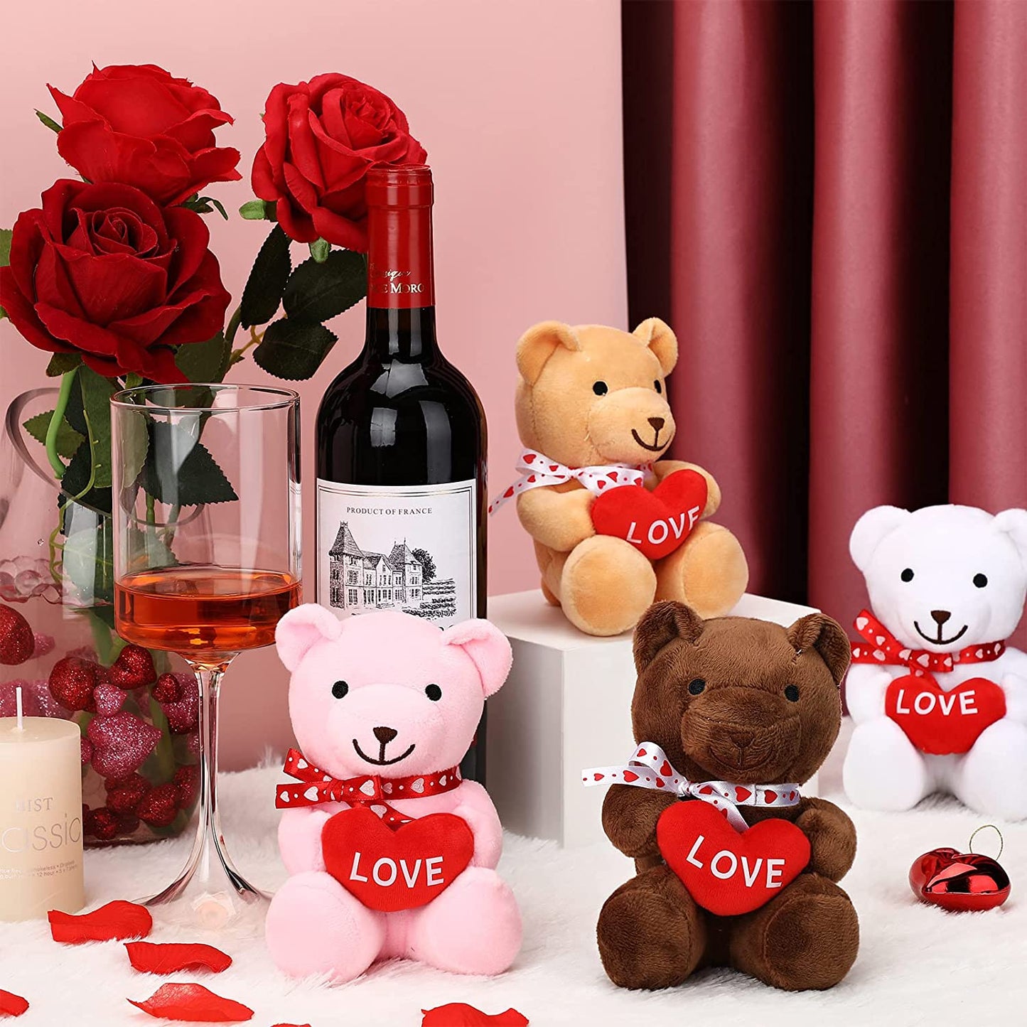 4 Pieces Teddy Bear for Valentine's Day, 6 Inch