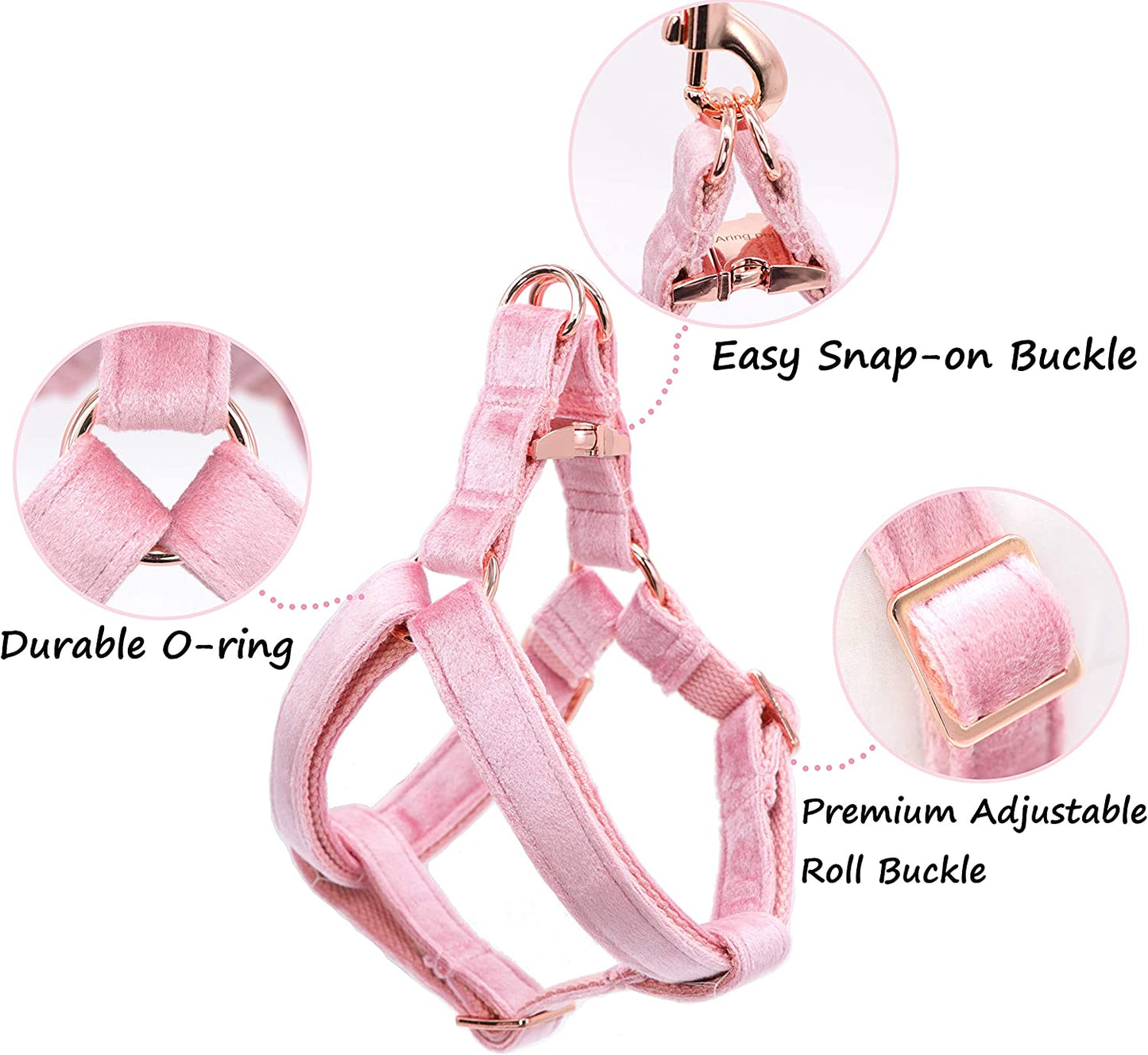 Velvet Pet Harness Color(Pink)