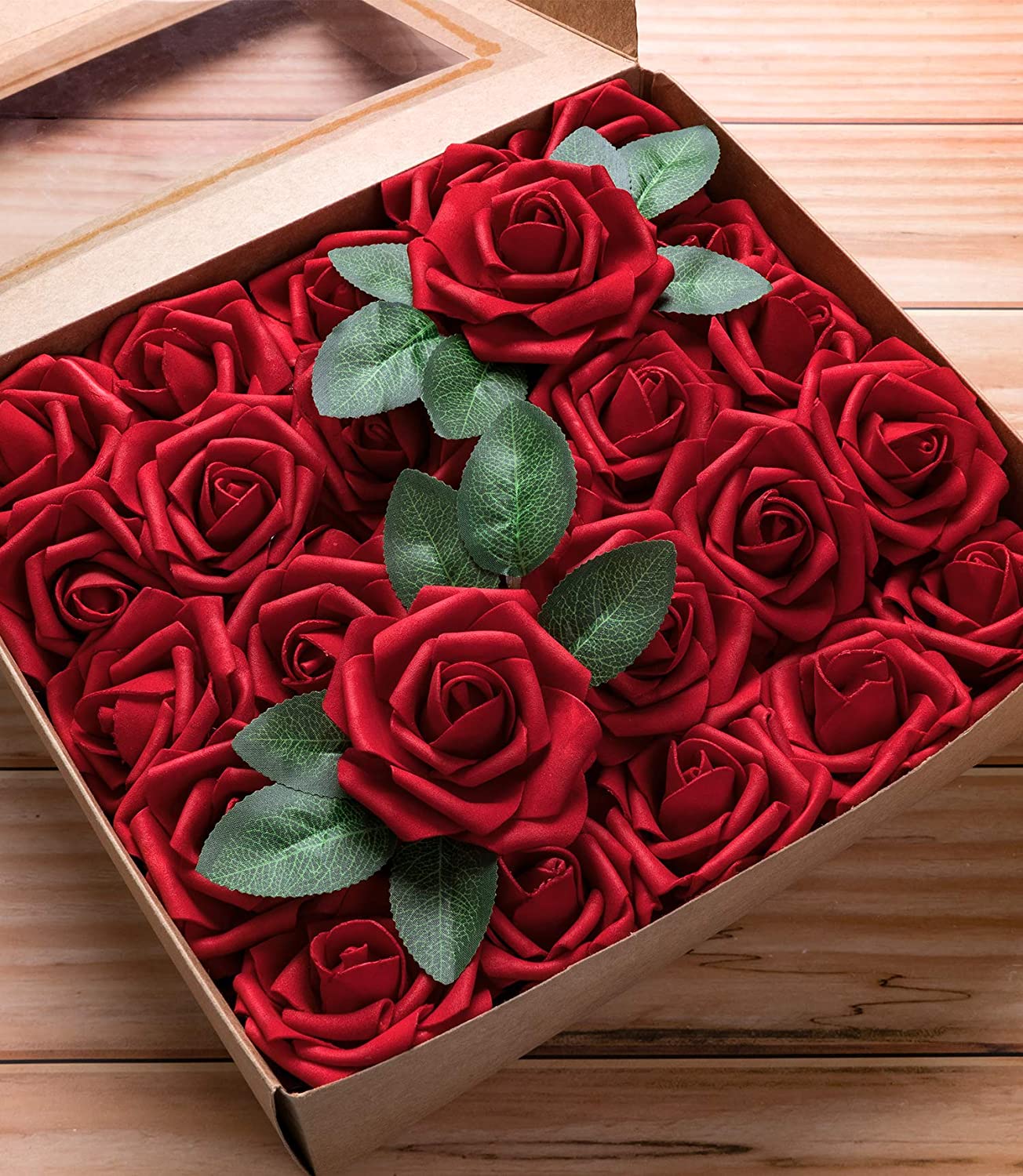 Artificial Flowers Red Roses 50pcs