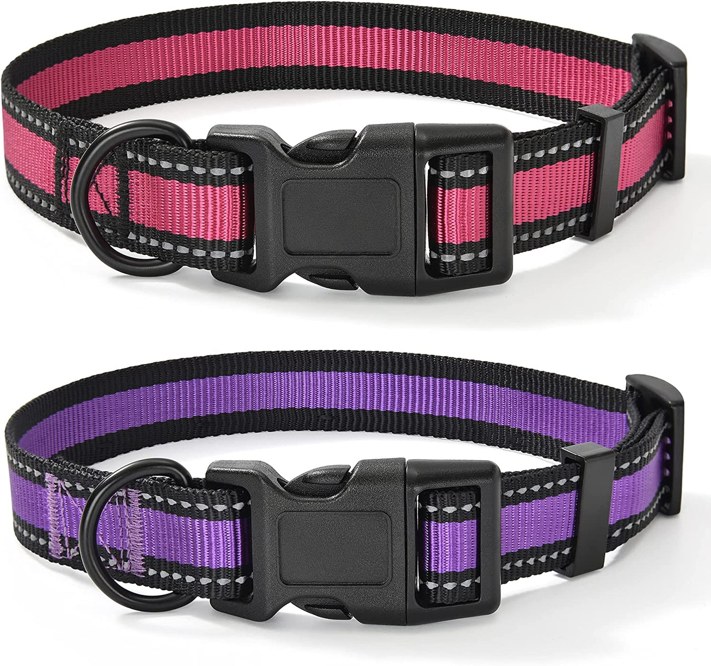 Reflective Pet Collars 2-Pack, Reflective Edge-Purple/Pink