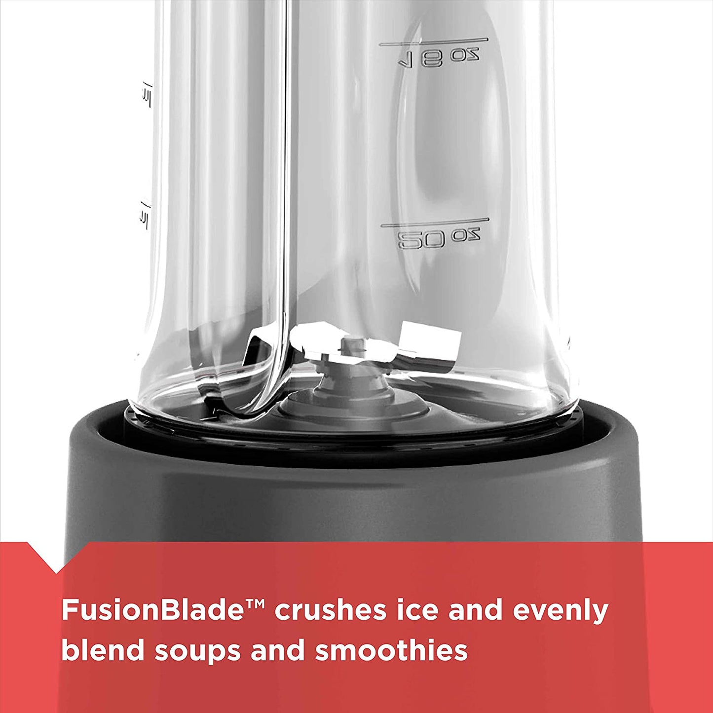 Personal Blender with Two 20 oz Personal Mix Jars, Gray,