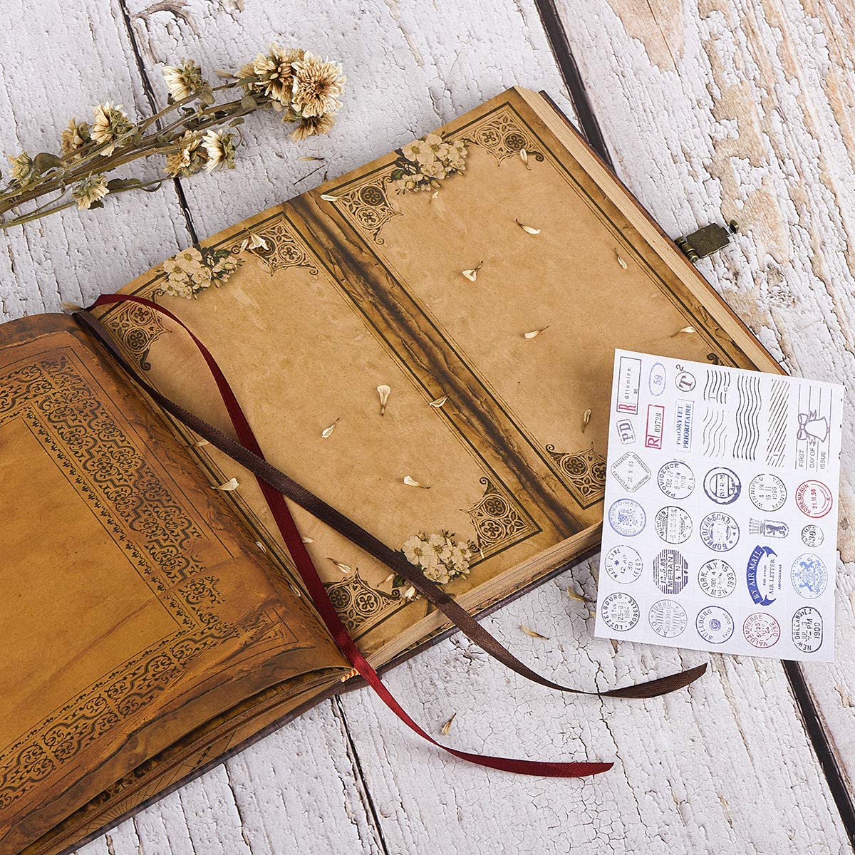 Vintage journal, retro style keepsake for travel (Up House)