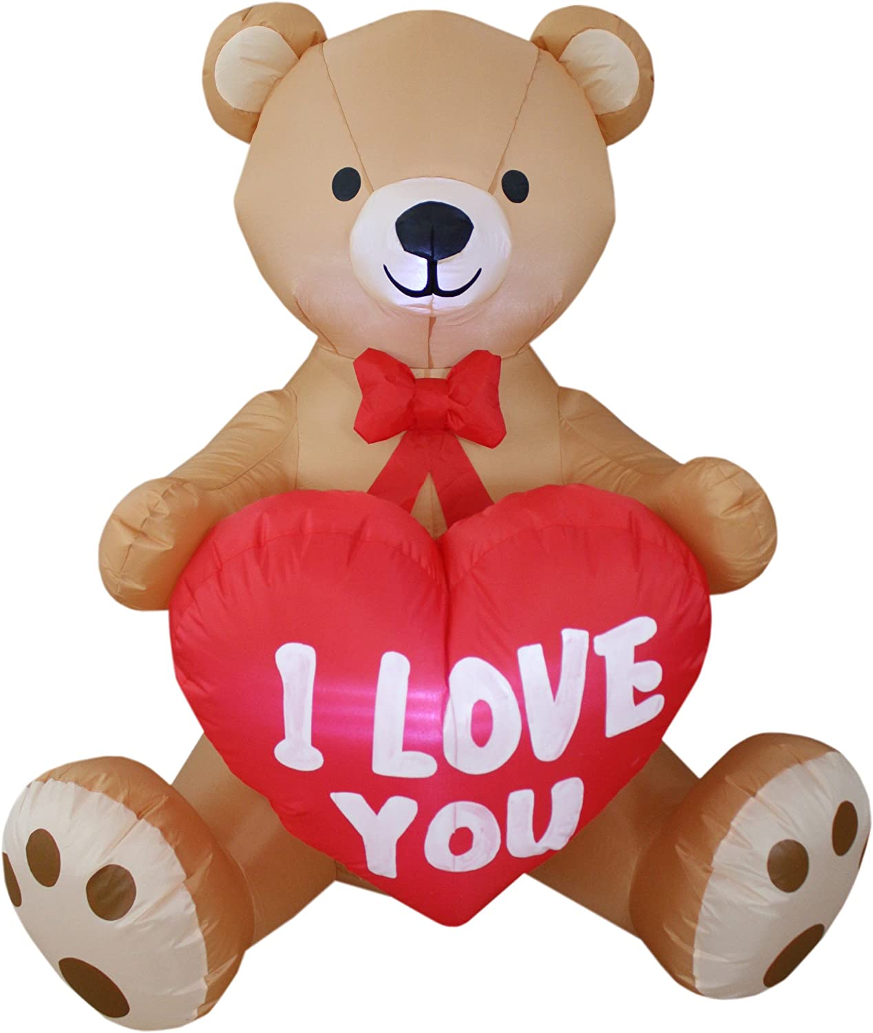 Inflatable Teddy Bear with Heart Romantic, 4 Foot