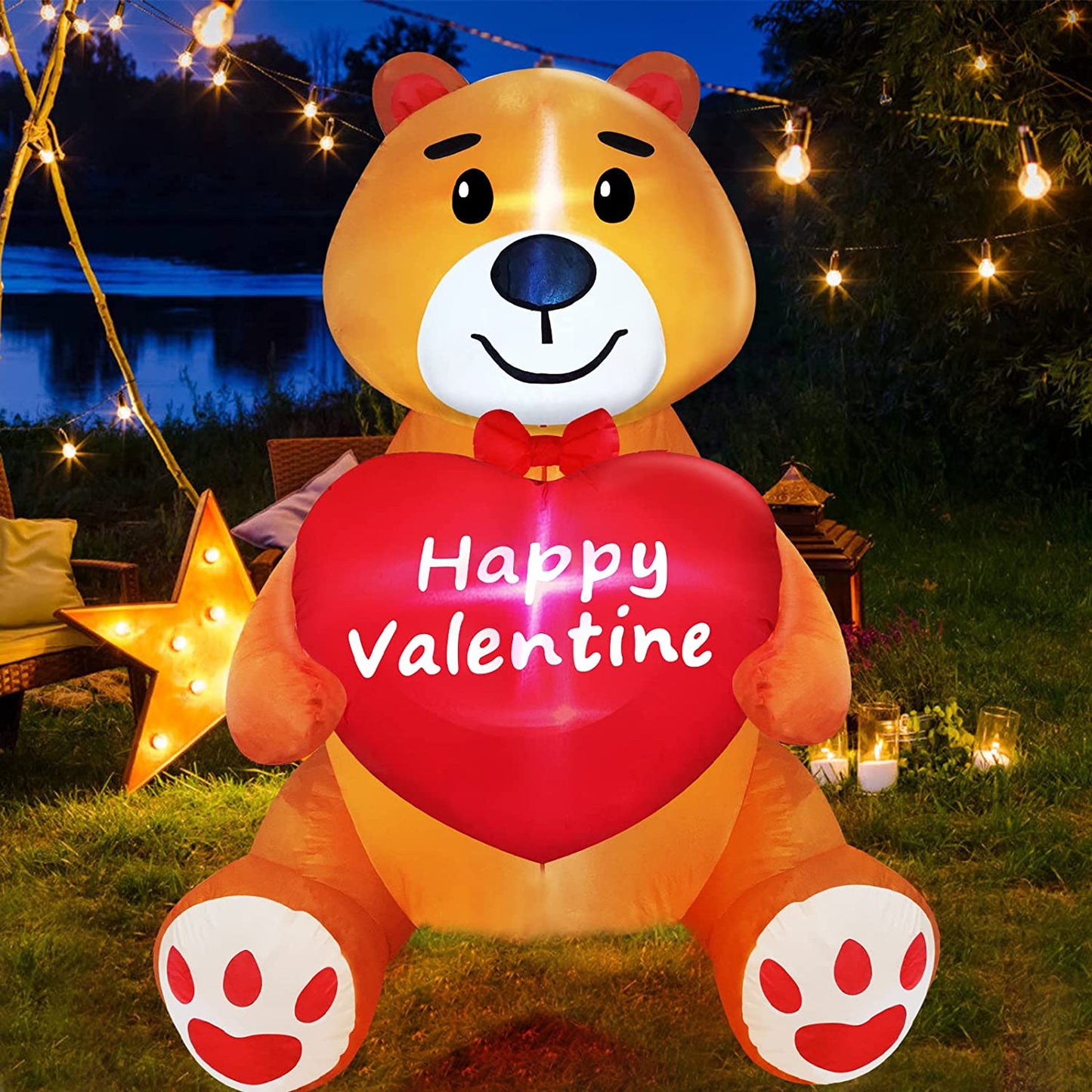 Inflatable Outdoor Decoration Teddy Bear, 4 Ft