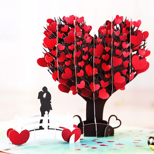 Love Tree Couple Valentines Day 3D,Large Size 8 x 6 inch,