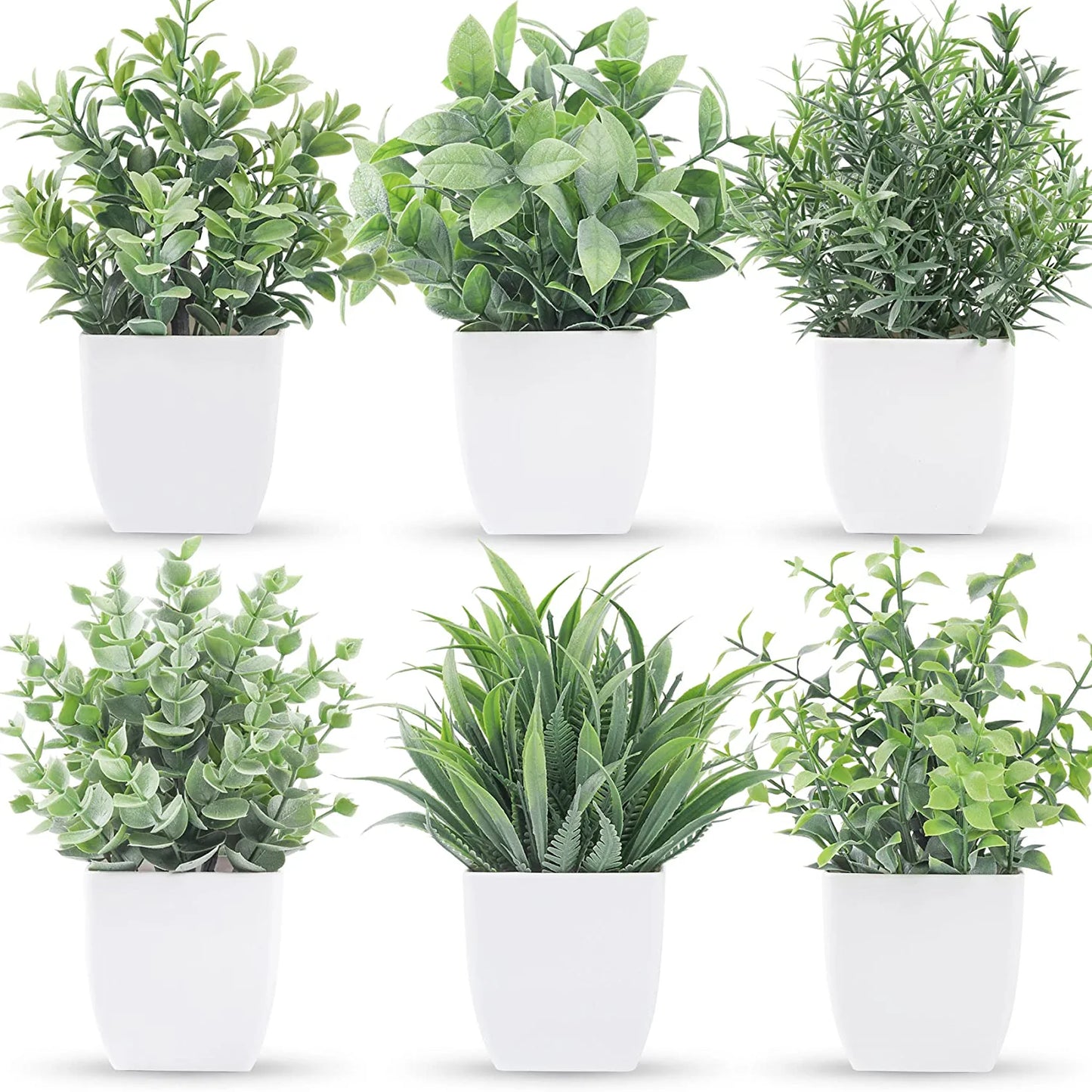 6 Packs Small Fake Plants Artificial