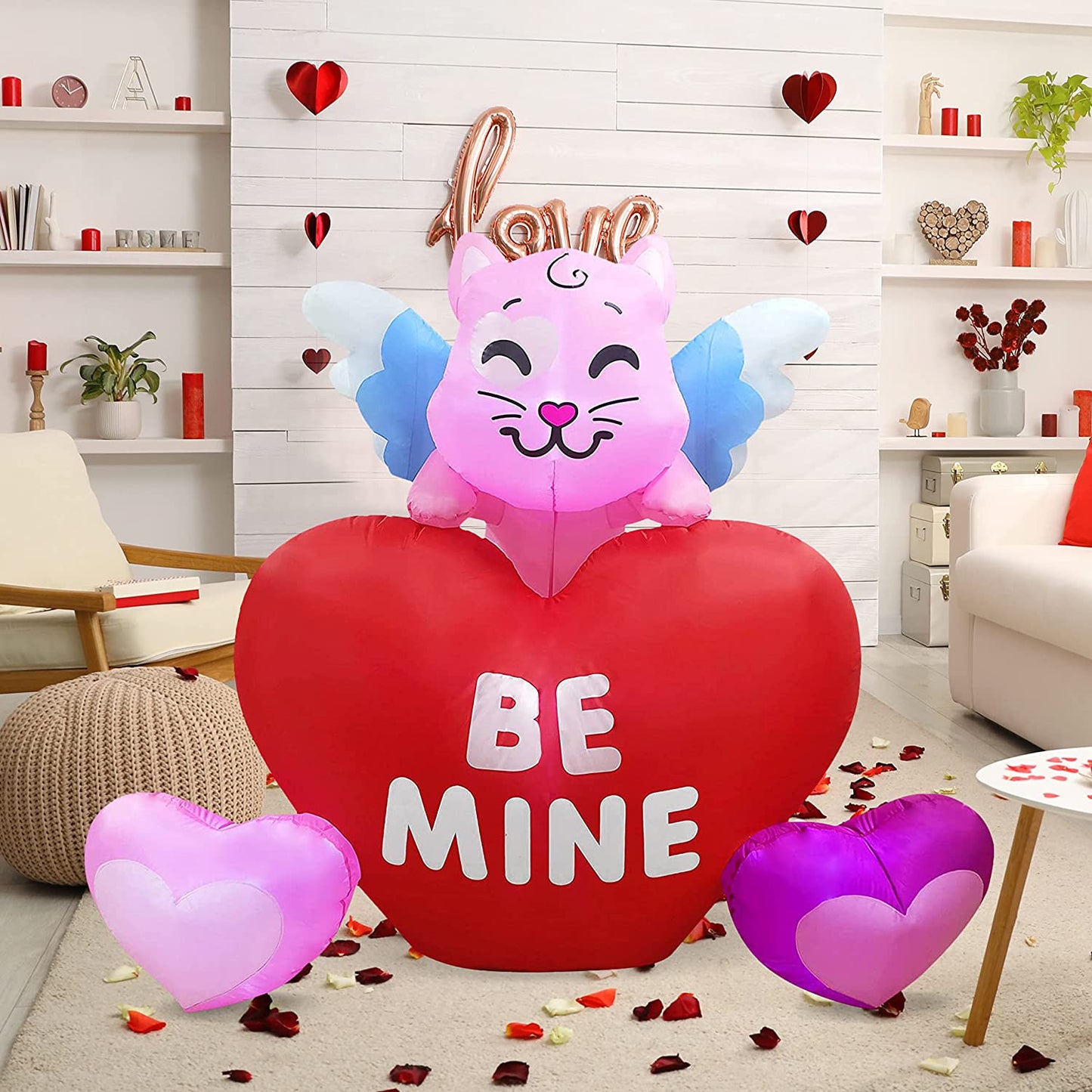 Inflatable Kitty on Hearts, 6ft