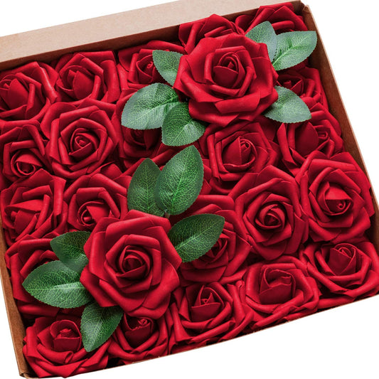 Artificial Flowers Red Roses 50pcs