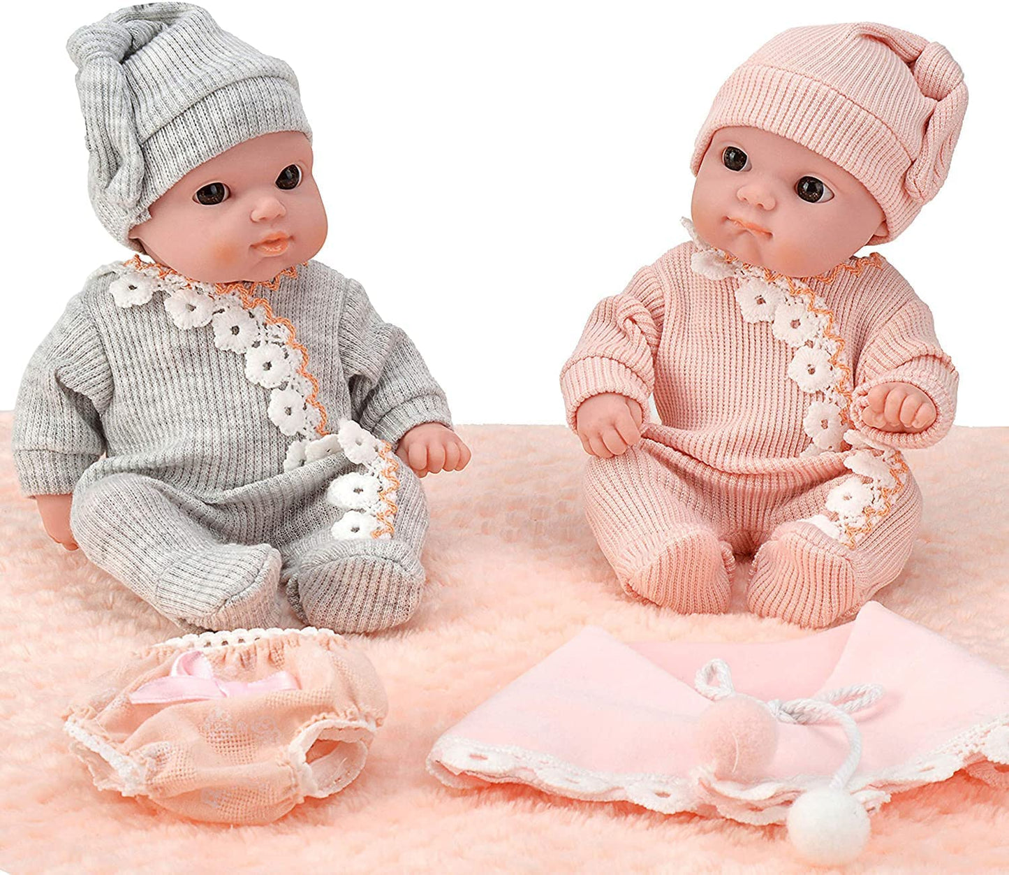 newborn twin dolls toy, vinyl body