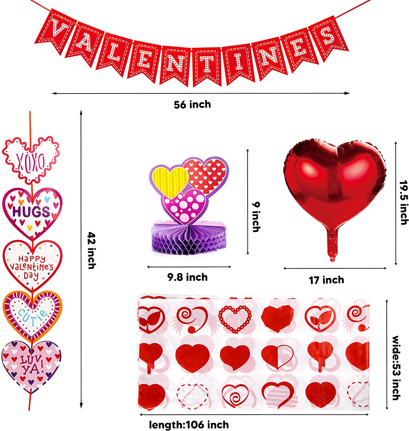 Valentine's Day Party Decoration Set, 14PCS