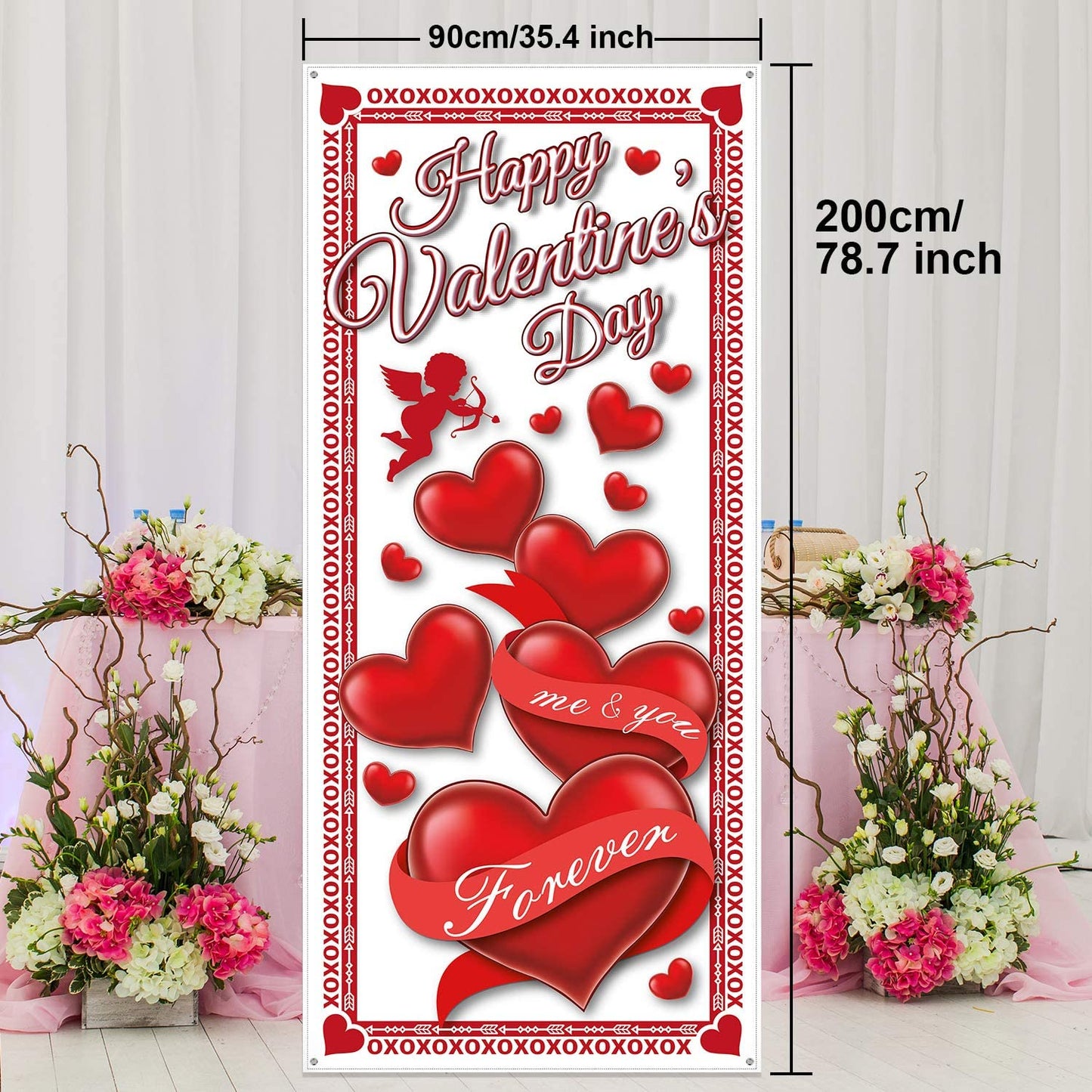 Valentine's Day Door Cover, 78" x 35.4"